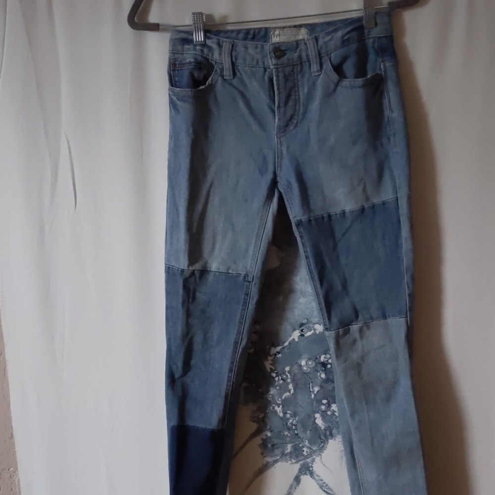 Free People patchwork skinny jeans